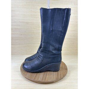 Keen Zurich Tall Black Leather Calf High Boots Womens Size 9